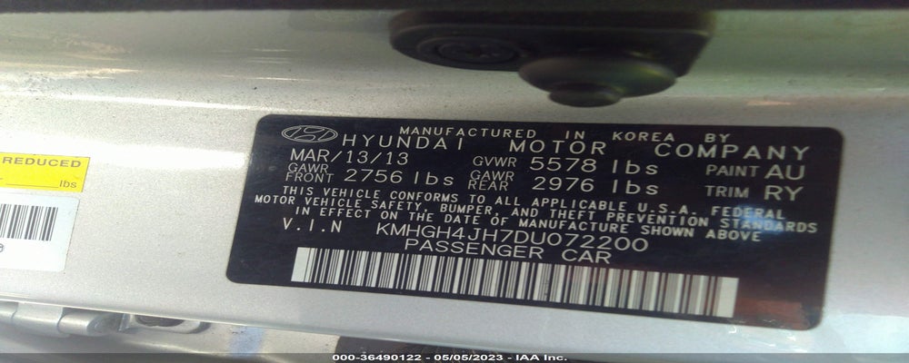 KMHGH4JH7DU072200 2013 HYUNDAI EQUUS photo no. 9