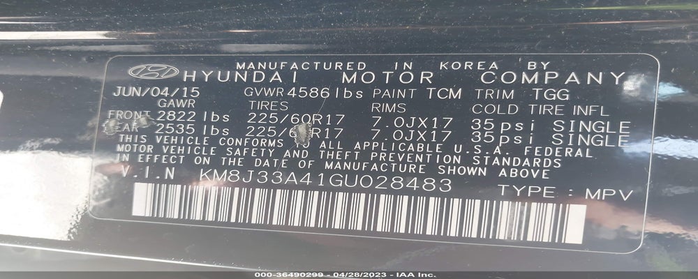 KM8J33A41GU028483 2016 HYUNDAI TUCSON photo no. 9