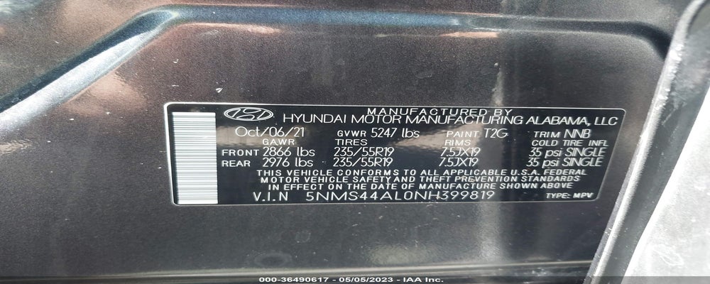 5NMS44AL0NH399819 2022 HYUNDAI SANTA FE photo no. 9