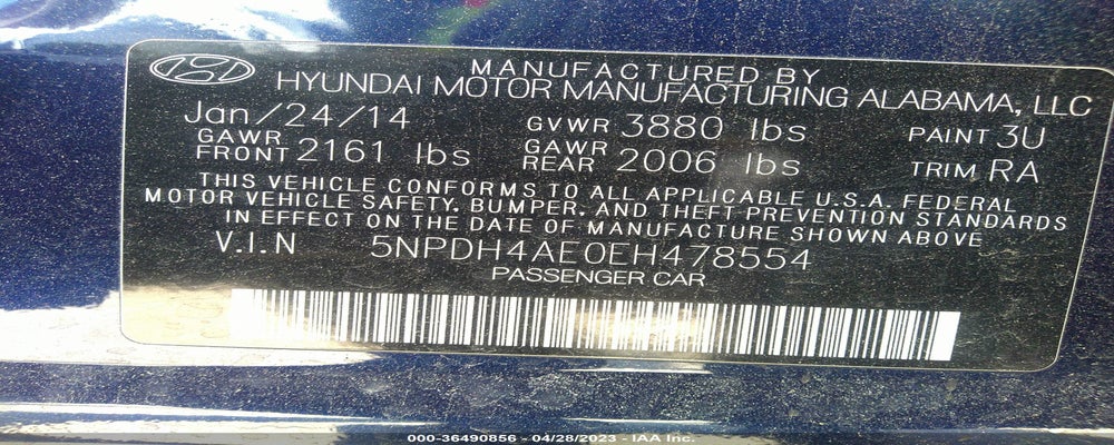 5NPDH4AE0EH478554 2014 HYUNDAI ELANTRA photo no. 9