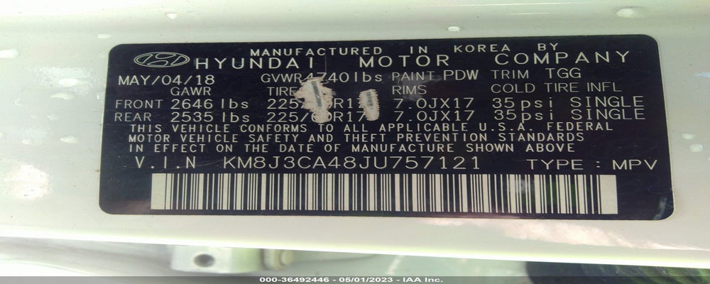 KM8J3CA48JU757121 2018 HYUNDAI TUCSON photo no. 9