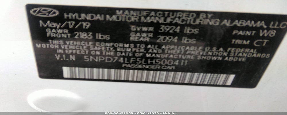 5NPD74LF5LH500411 2020 HYUNDAI ELANTRA photo no. 9