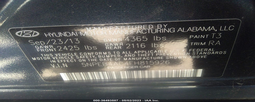 5NPEB4AC4EH815926 2014 HYUNDAI SONATA photo no. 9