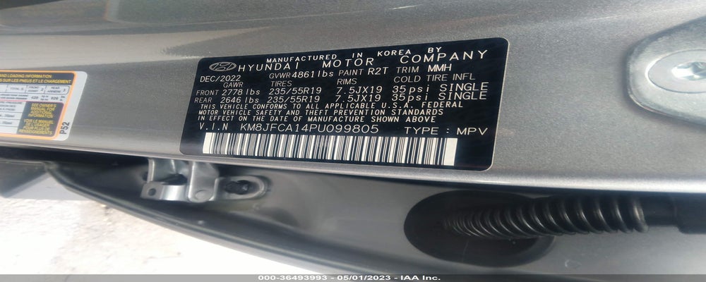 KM8JFCA14PU099805 2023 HYUNDAI TUCSON HYBRID photo no. 9