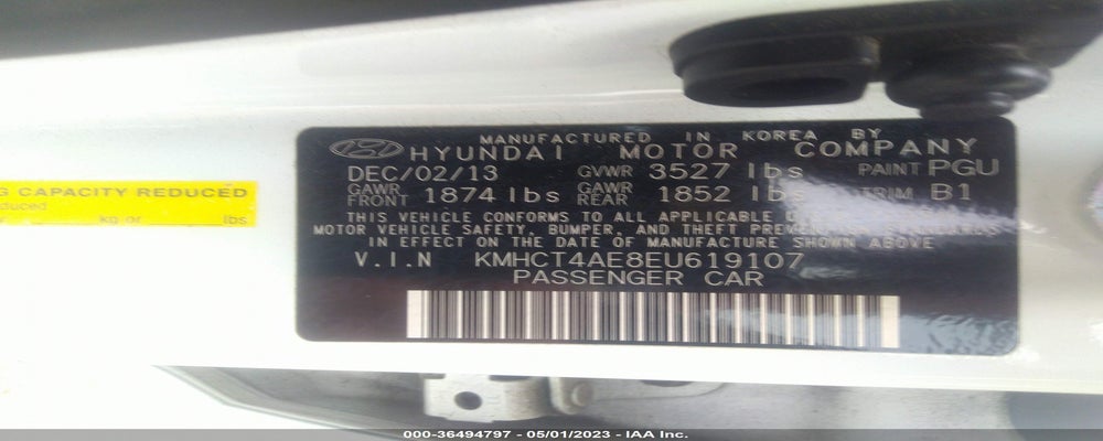 KMHCT4AE8EU619107 2014 HYUNDAI ACCENT photo no. 9