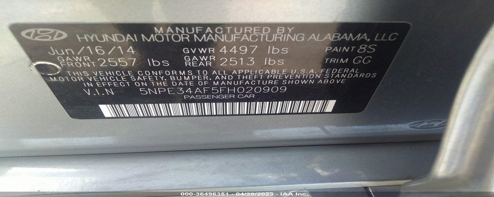 5NPE34AF5FH020909 2015 HYUNDAI SONATA photo no. 9