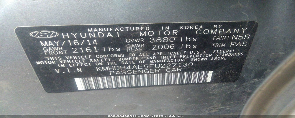 KMHDH4AE5FU227130 2015 HYUNDAI ELANTRA photo no. 9