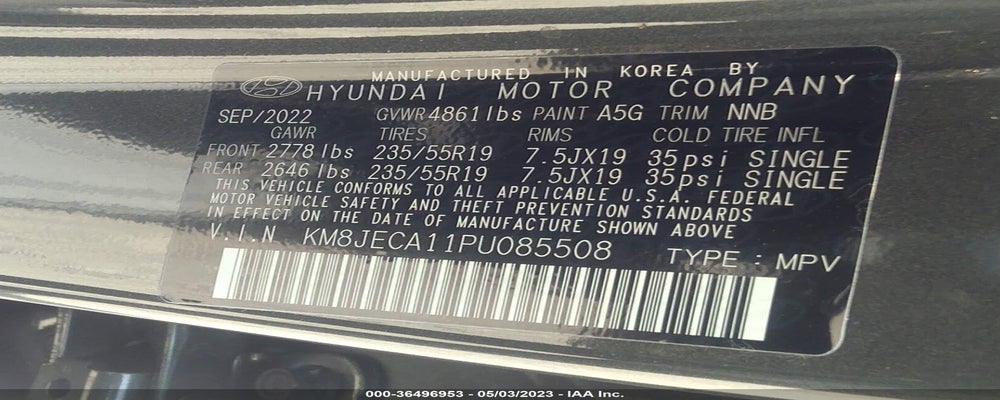 KM8JECA11PU085508 2023 HYUNDAI TUCSON HYBRID photo no. 9