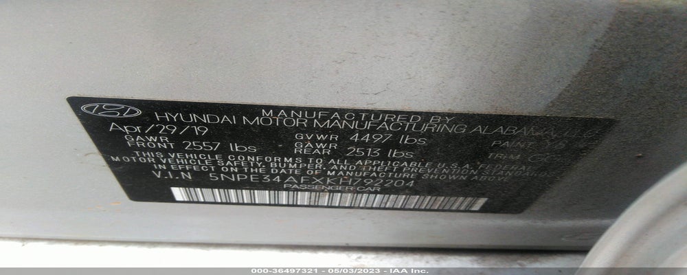 5NPE34AFXKH792204 2019 HYUNDAI SONATA photo no. 9