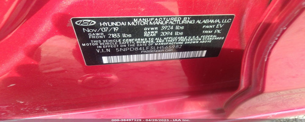 5NPD84LF3LH565982 2020 HYUNDAI ELANTRA photo no. 9