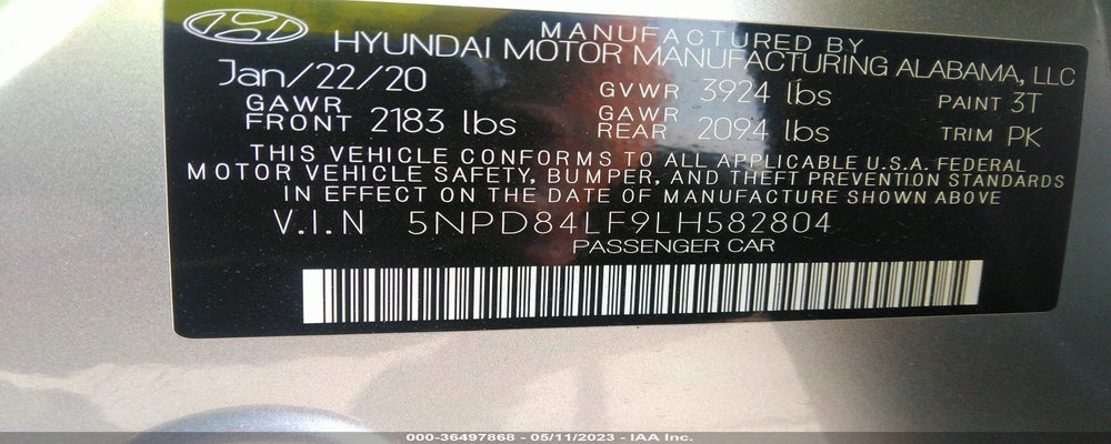 5NPD84LF9LH582804 2020 HYUNDAI ELANTRA photo no. 9