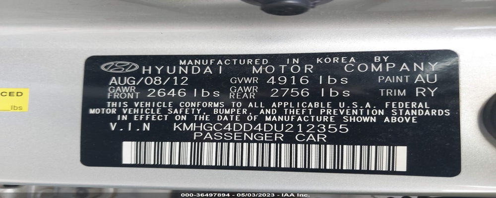 KMHGC4DD4DU212355 2013 HYUNDAI GENESIS photo no. 9