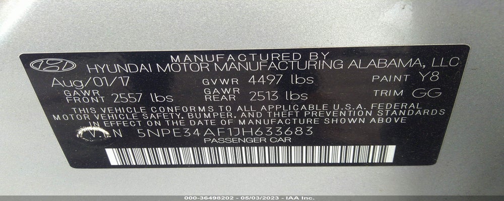 5NPE34AF1JH633683 2018 HYUNDAI SONATA photo no. 9