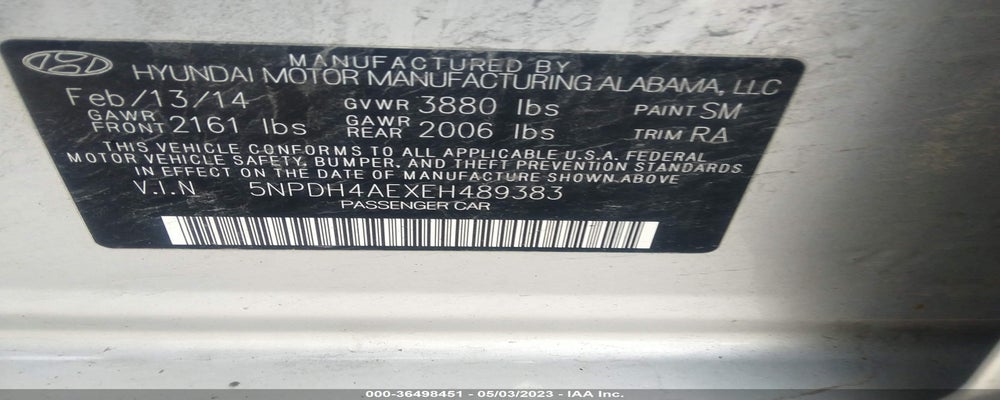 5NPDH4AEXEH489383 2014 HYUNDAI ELANTRA photo no. 9