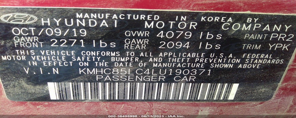 KMHC85LC4LU190371 2020 HYUNDAI IONIQ HYBRID photo no. 9