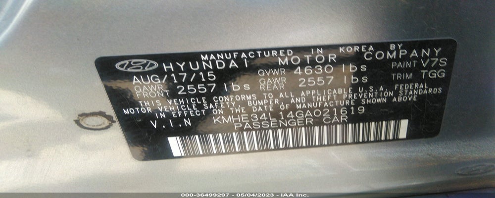 KMHE34L14GA021619 2016 HYUNDAI SONATA HYBRID photo no. 9