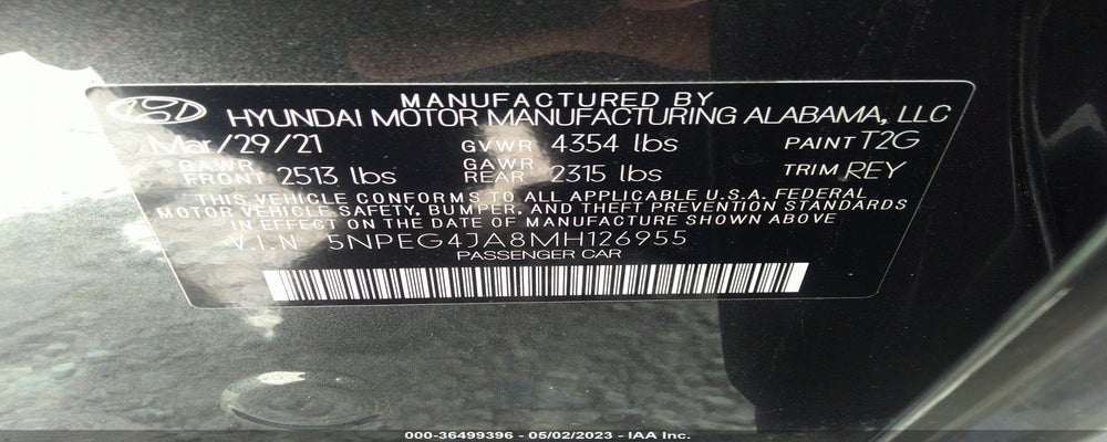 5NPEG4JA8MH126955 2021 HYUNDAI SONATA photo no. 9