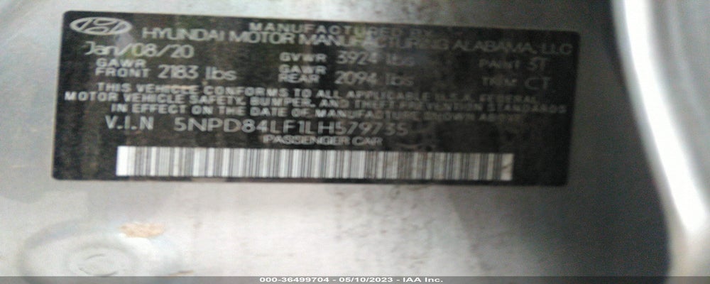 5NPD84LF1LH579735 2020 HYUNDAI ELANTRA photo no. 9