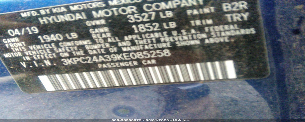 3KPC24A39KE085258 2019 HYUNDAI ACCENT photo no. 9