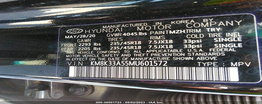KM8K33A55MU601572 2021 HYUNDAI KONA photo no. 9