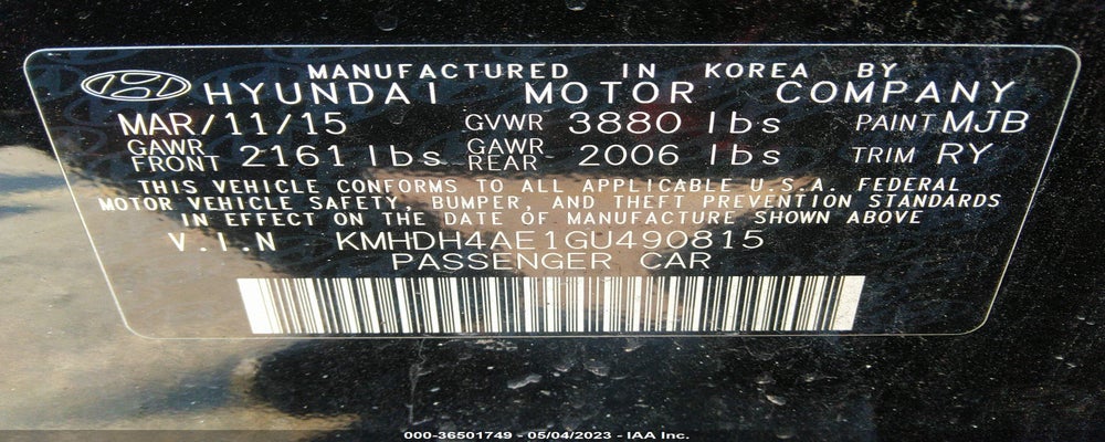 KMHDH4AE1GU490815 2016 HYUNDAI ELANTRA photo no. 9