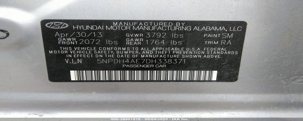 5NPDH4AE7DH338371 2013 HYUNDAI ELANTRA photo no. 9