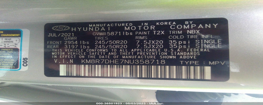 KM8R7DHE7NU358718 2022 HYUNDAI PALISADE photo no. 9