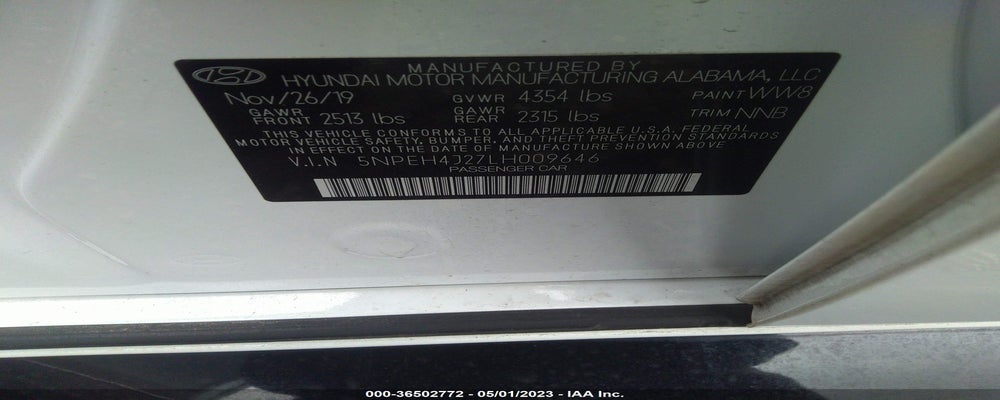 5NPEH4J27LH009646 2020 HYUNDAI SONATA photo no. 9
