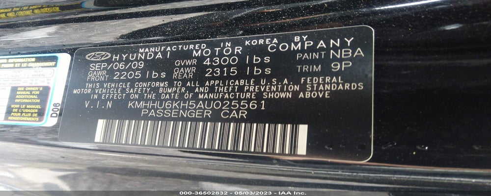 KMHHU6KH5AU025561 2010 HYUNDAI GENESIS COUPE photo no. 9