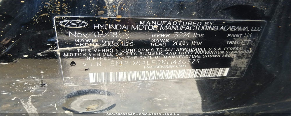 5NPD84LF0KH430523 2019 HYUNDAI ELANTRA photo no. 9