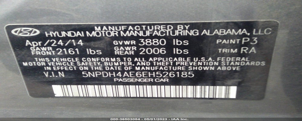 5NPDH4AE6EH526185 2014 HYUNDAI ELANTRA photo no. 9