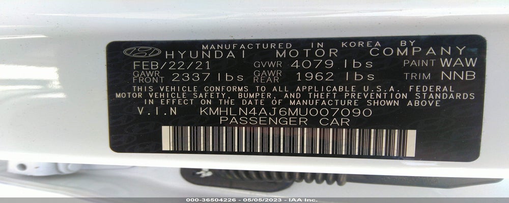KMHLN4AJ6MU007090 2021 HYUNDAI ELANTRA photo no. 9