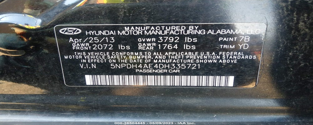 5NPDH4AE4DH335721 2013 HYUNDAI ELANTRA photo no. 9