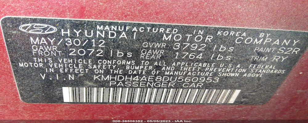 KMHDH4AE8DU560953 2013 HYUNDAI ELANTRA photo no. 9