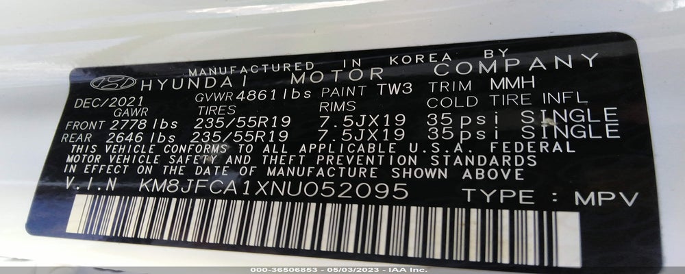 KM8JFCA1XNU052095 2022 HYUNDAI TUCSON HYBRID photo no. 9