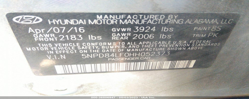 5NPD84LF0HH052373 2017 HYUNDAI ELANTRA photo no. 9
