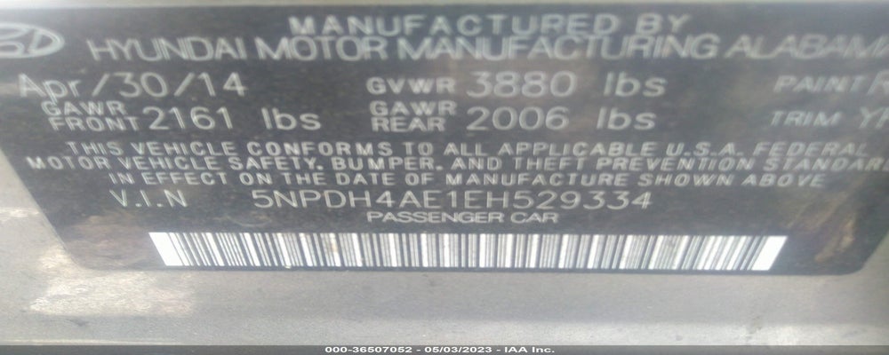 5NPDH4AE1EH529334 2014 HYUNDAI ELANTRA photo no. 9