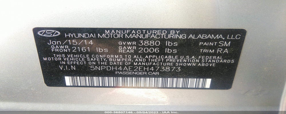 5NPDH4AE2EH473873 2014 HYUNDAI ELANTRA photo no. 9
