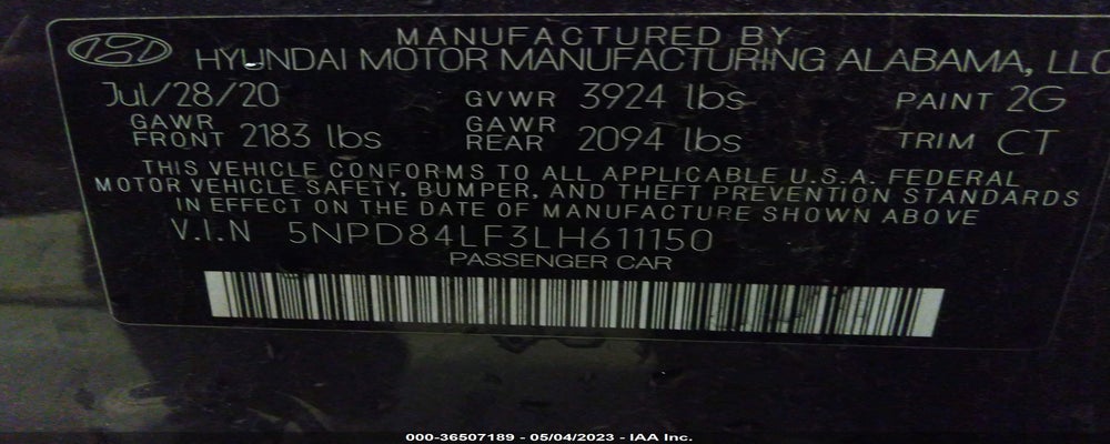 5NPD84LF3LH611150 2020 HYUNDAI ELANTRA photo no. 9
