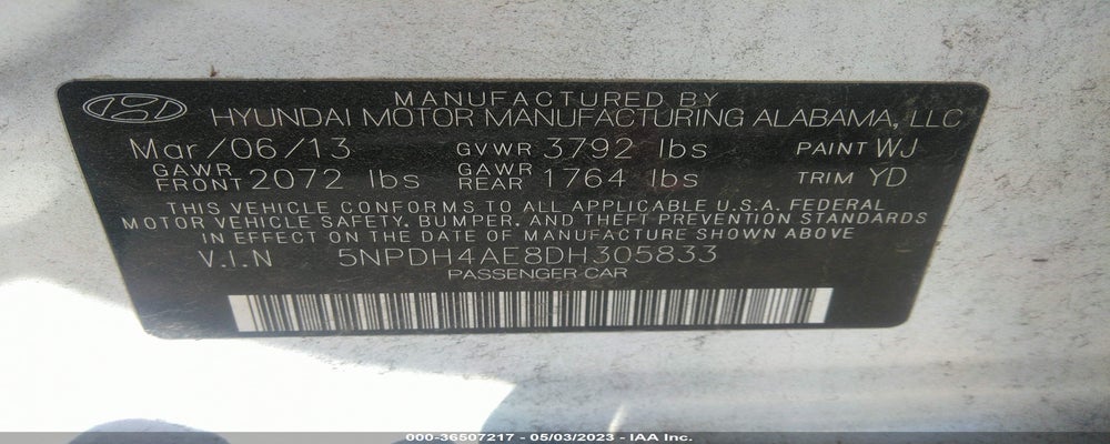 5NPDH4AE8DH305833 2013 HYUNDAI ELANTRA photo no. 9