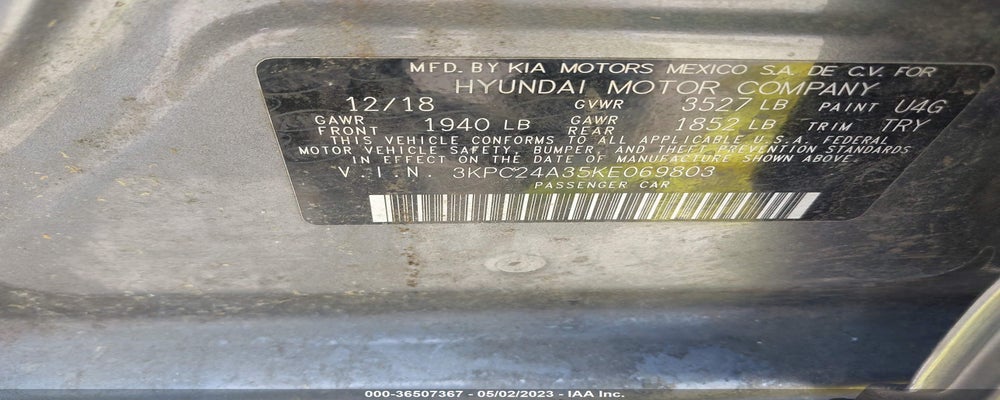3KPC24A35KE069803 2019 HYUNDAI ACCENT photo no. 9