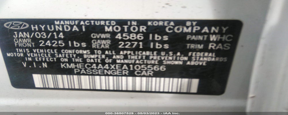 KMHEC4A4XEA105566 2014 HYUNDAI SONATA HYBRID photo no. 9