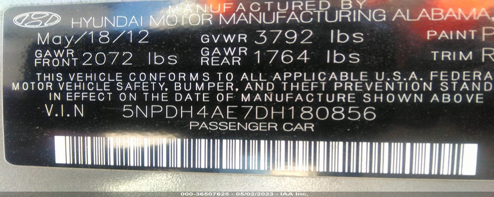 5NPDH4AE7DH180856 2013 HYUNDAI ELANTRA photo no. 9