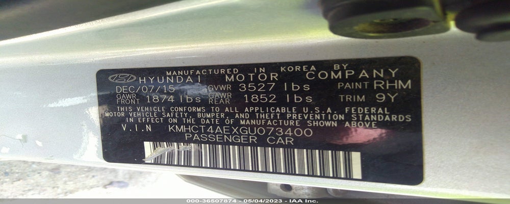 KMHCT4AEXGU073400 2016 HYUNDAI ACCENT photo no. 9