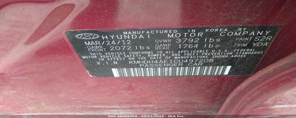 KMHDH4AE1CU497208 2012 HYUNDAI ELANTRA photo no. 9