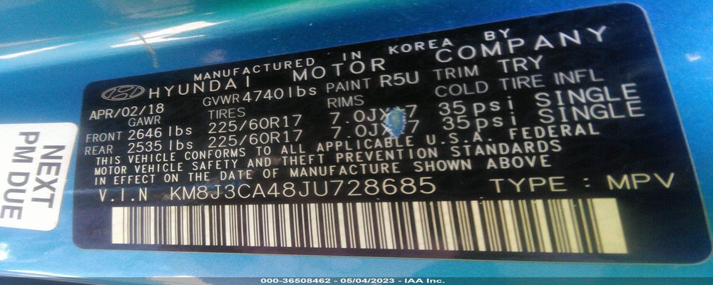 KM8J3CA48JU728685 2018 HYUNDAI TUCSON photo no. 9
