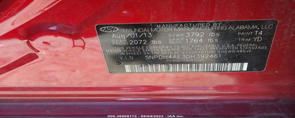 5NPDH4AE3DH392461 2013 HYUNDAI ELANTRA photo no. 9
