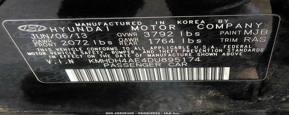 KMHDH4AE4DU895174 2013 HYUNDAI ELANTRA photo no. 9