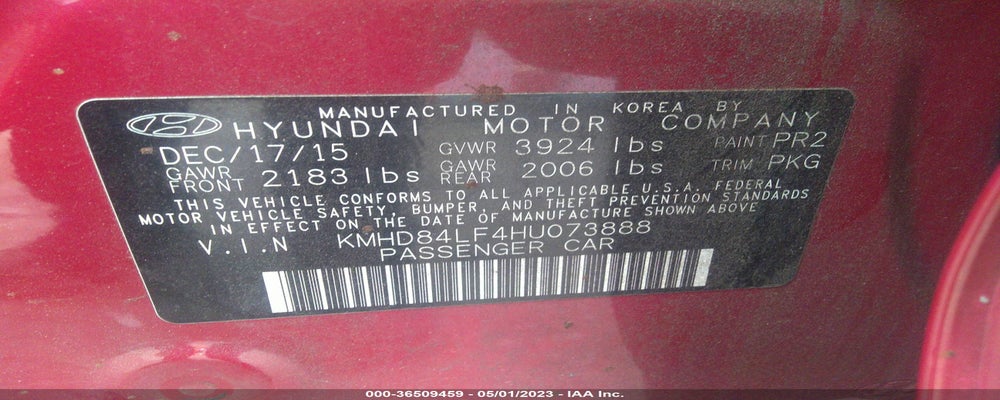 KMHD84LF4HU073888 2017 HYUNDAI ELANTRA photo no. 9