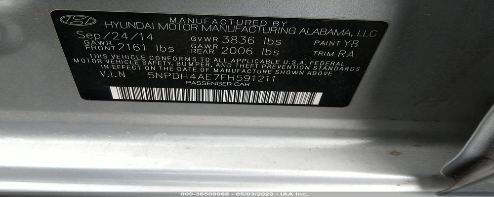 5NPDH4AE7FH591211 2015 HYUNDAI ELANTRA photo no. 9
